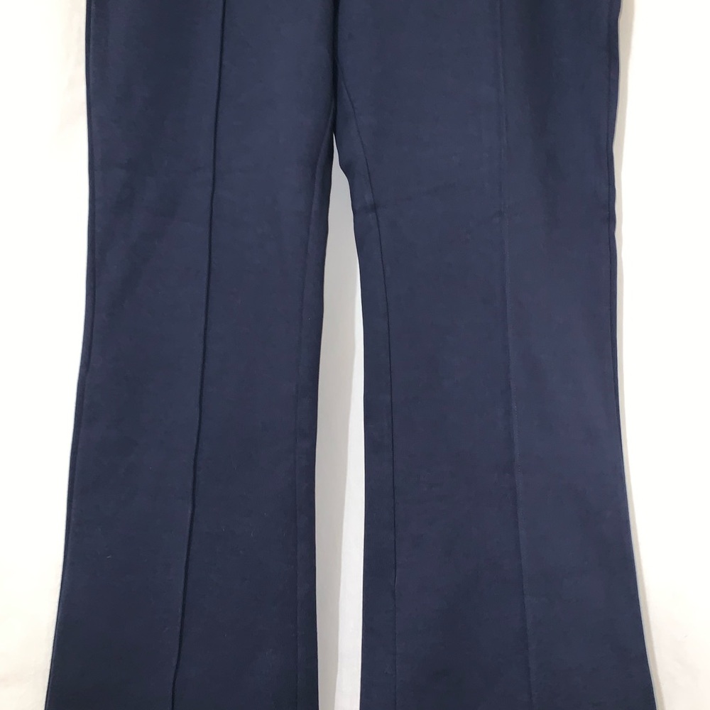 NWT Everlane The Dream Kick Flare Pin-tuck Side Zip Pull On Trouser Navy L - Picture 8 of 16